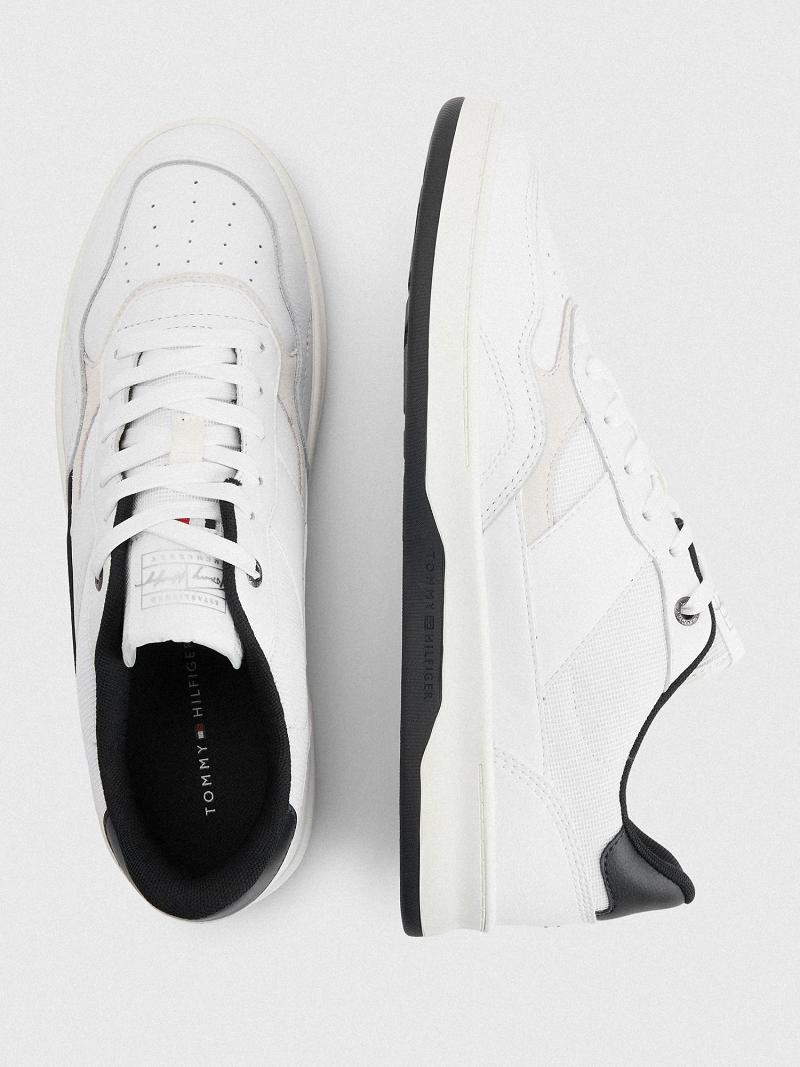 Baskets Tommy Hilfiger Cuir cupsole Homme Blanche | FR_M31622