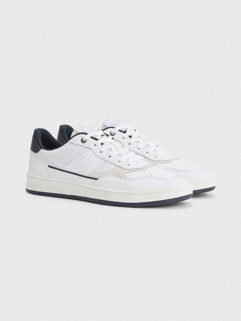 Baskets Tommy Hilfiger Cuir cupsole Homme Blanche | FR_M31622