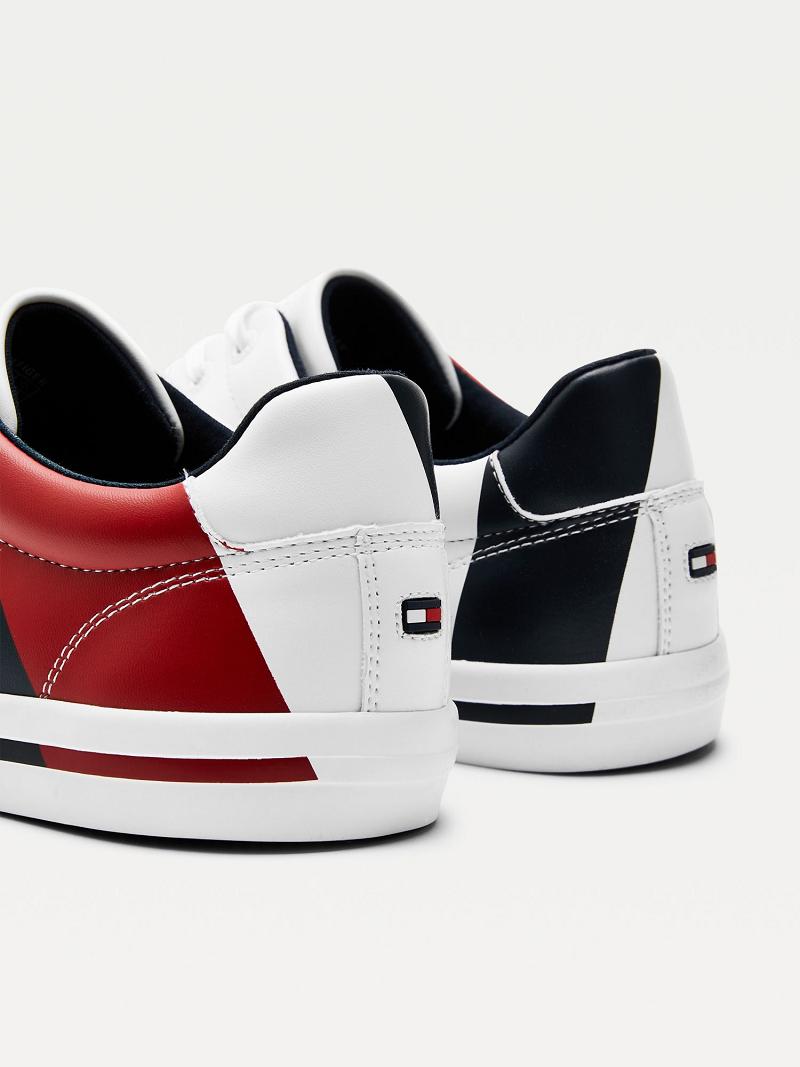 Baskets Tommy Hilfiger Flag Homme Blanche | FR_M31617