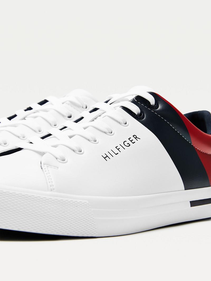 Baskets Tommy Hilfiger Flag Homme Blanche | FR_M31617