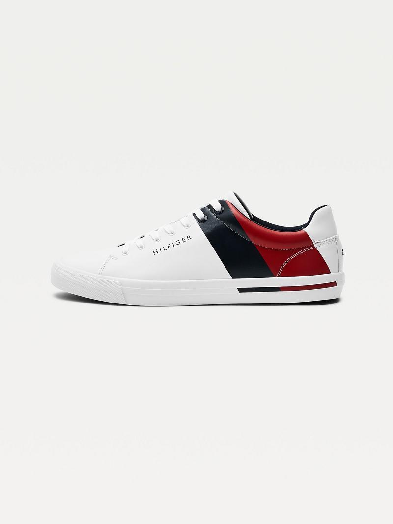 Baskets Tommy Hilfiger Flag Homme Blanche | FR_M31617