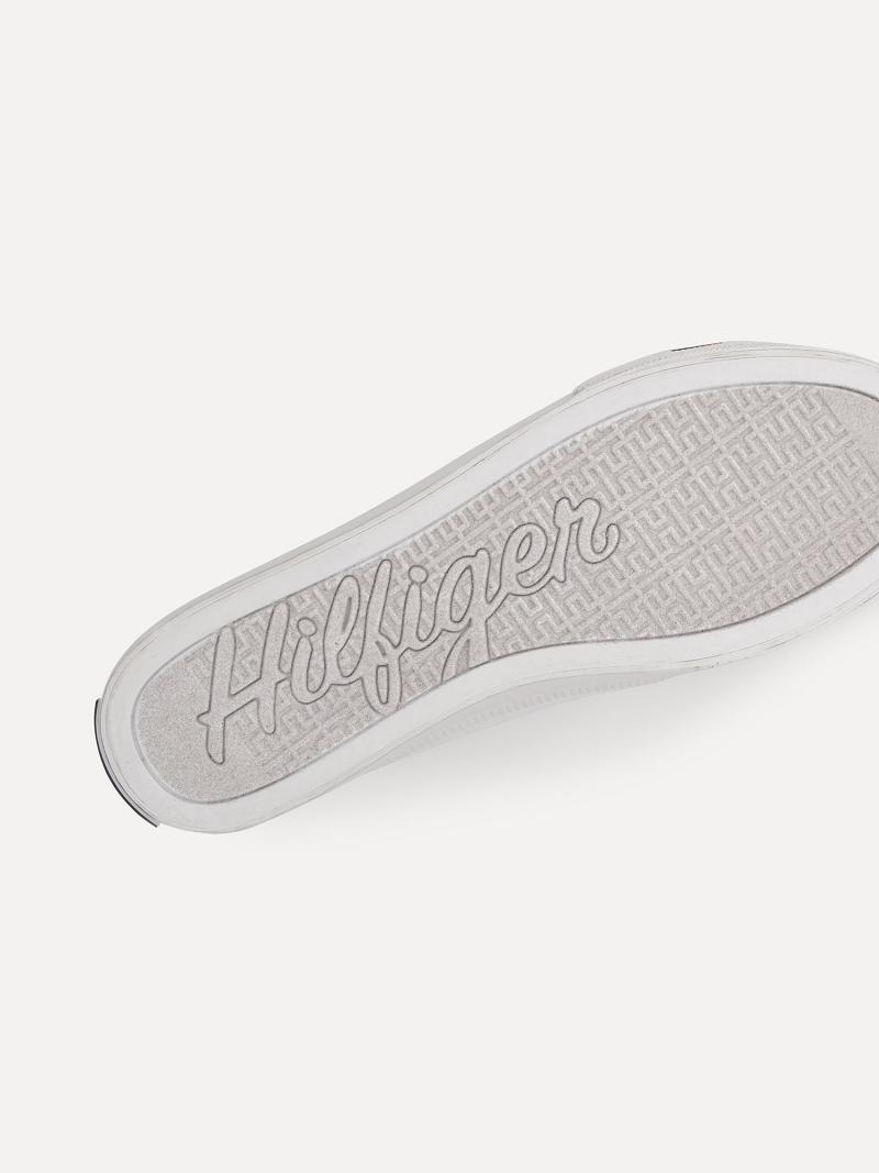 Baskets Tommy Hilfiger Flag Laceless Femme Blanche | FR_W21630