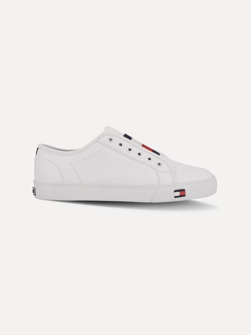 Baskets Tommy Hilfiger Flag Laceless Femme Blanche | FR_W21630