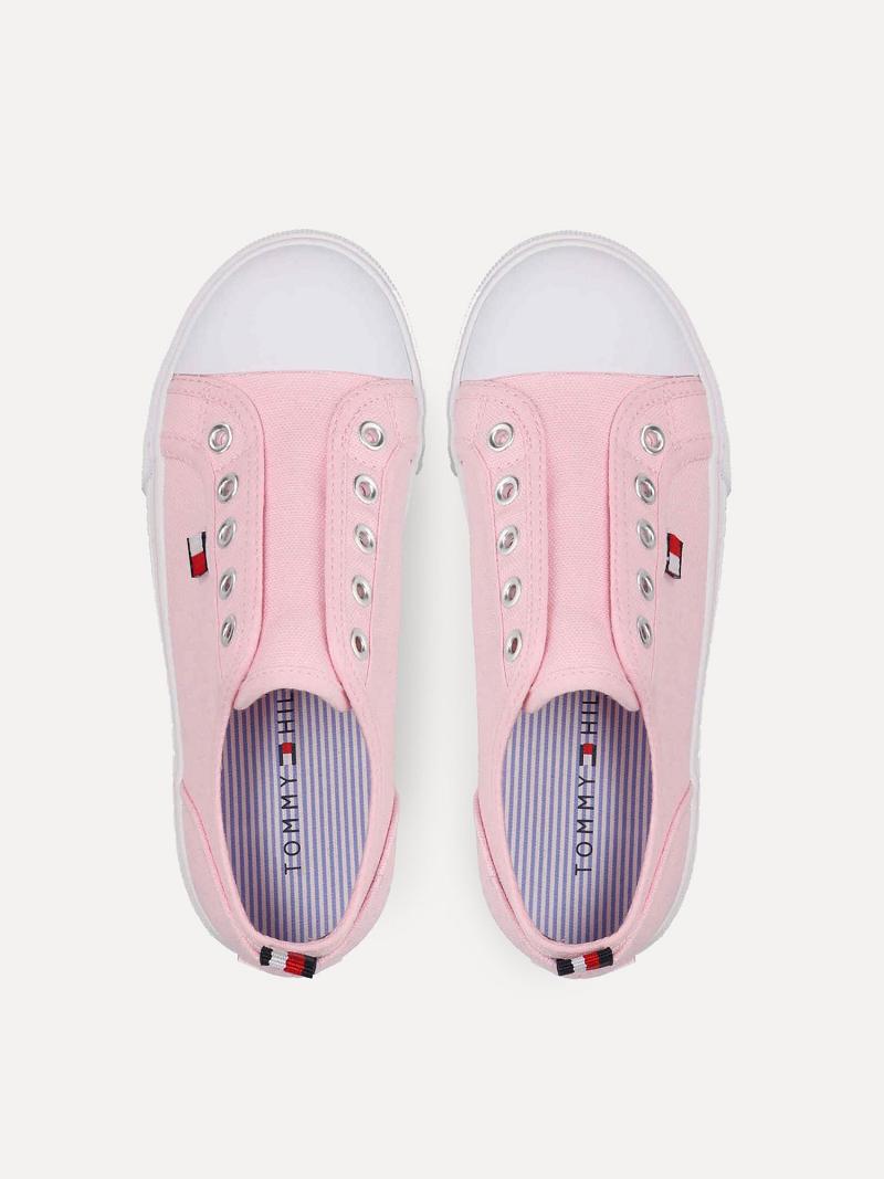 Baskets Tommy Hilfiger Kids’ Pink Laceless Enfant Rose | FR_G1309