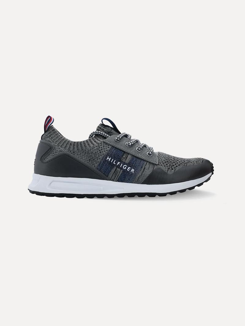 Baskets Tommy Hilfiger Mesh hilfiger logo Homme Grise | FR_M31624