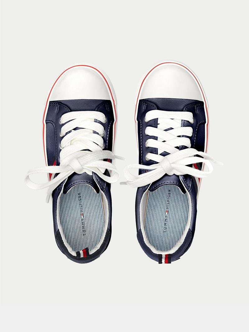 Baskets Tommy Hilfiger Signature Stripe Enfant Bleu Marine | FR_B2243