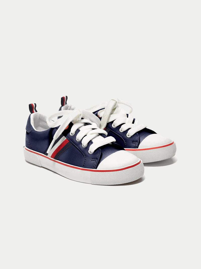 Baskets Tommy Hilfiger Signature Stripe Enfant Bleu Marine | FR_B2243