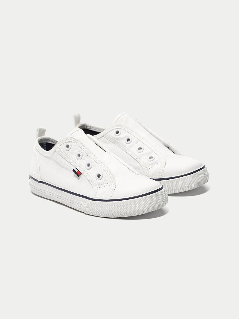 Baskets Tommy Hilfiger White Laceless Enfant Blanche | FR_G1311