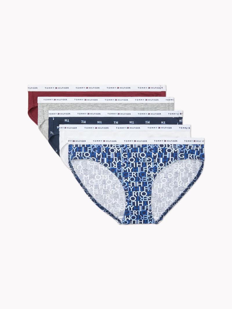 Bikinis Tommy Hilfiger Coton Classiche 5PK Femme Bleu | FR_W21539