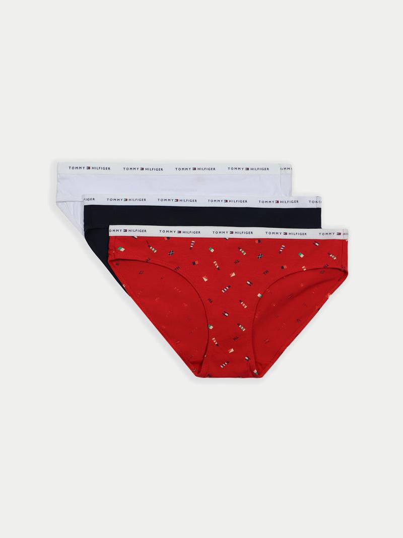 Bikinis Tommy Hilfiger Mix Logo Brief 3PK Femme Rouge | FR_W21543