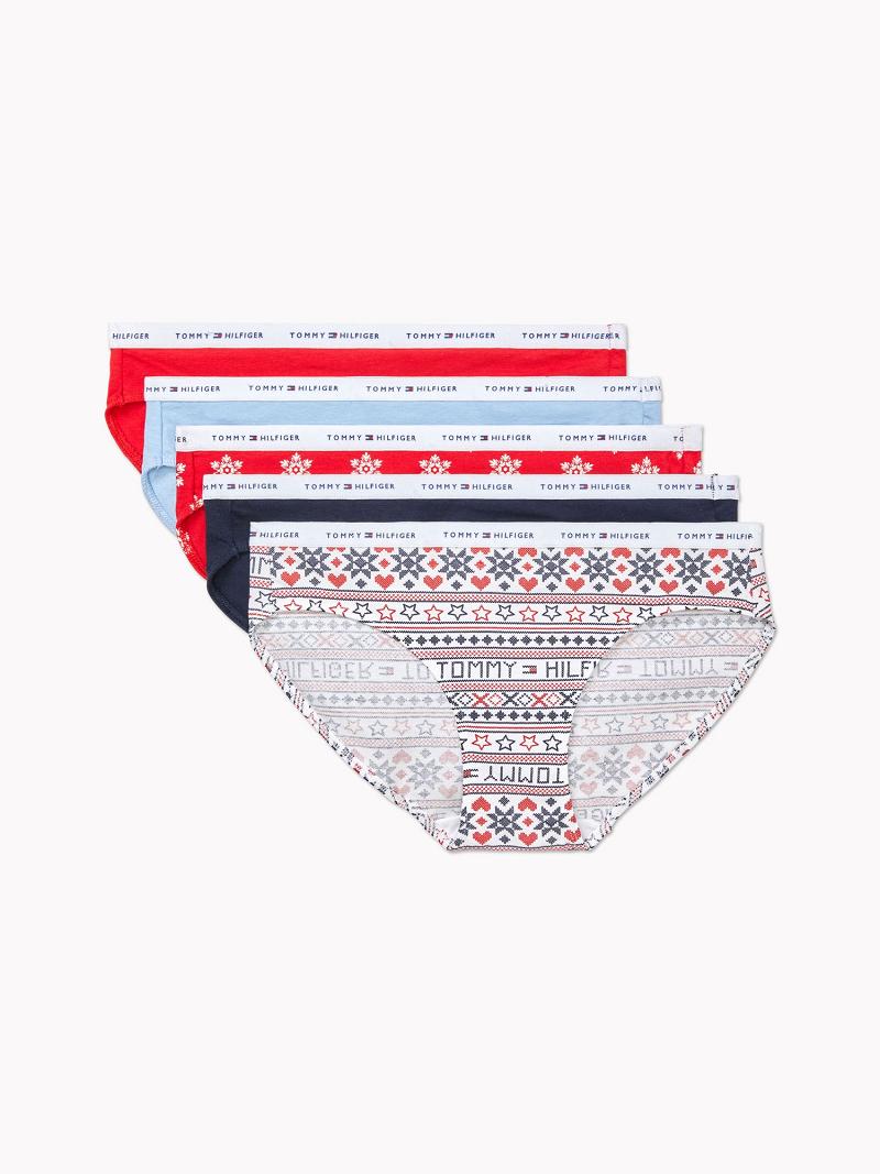 Bikinis Tommy Hilfiger Mix Logo Brief 5PK Femme Multicolore | FR_W21545