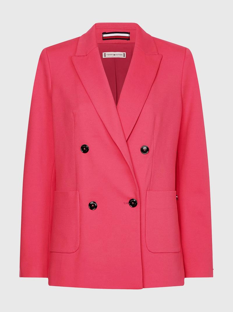 Blazer Tommy Hilfiger Curve Double-Breasted Femme Rose | FR_W21002