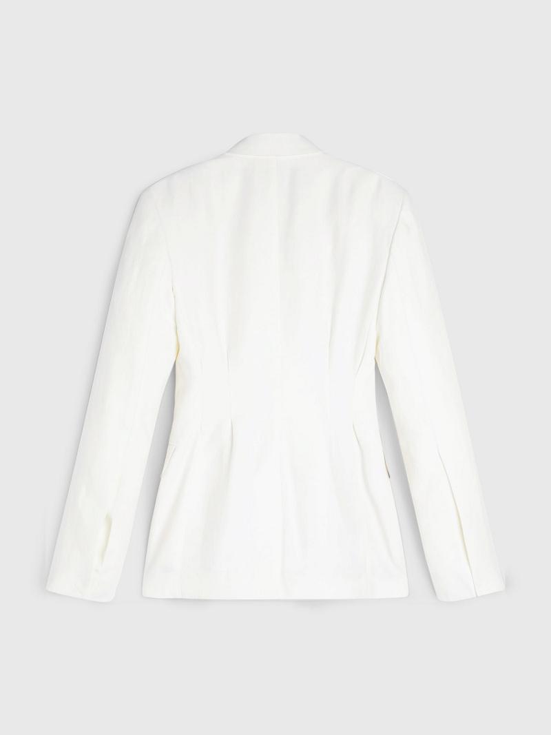 Blazer Tommy Hilfiger Double Breasted Tailored Femme Blanche | FR_W21003