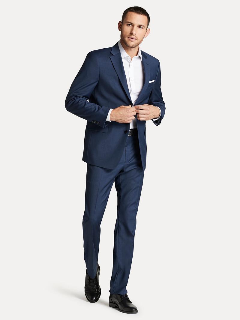 Blazer Tommy Hilfiger Regular fit essential sharkskin Homme Bleu | FR_M31476