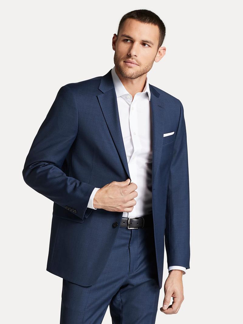 Blazer Tommy Hilfiger Regular fit essential sharkskin Homme Bleu | FR_M31476