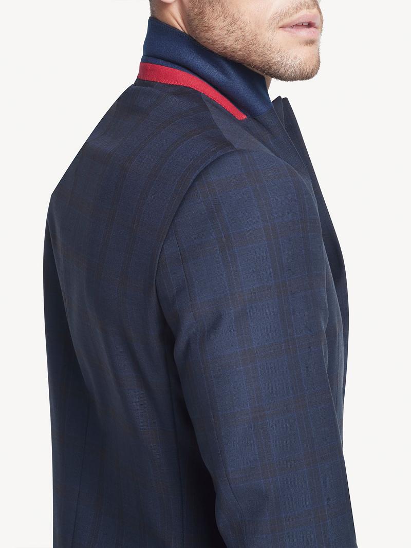 Blazer Tommy Hilfiger Regular fit plaid wool Homme Bleu | FR_M31488