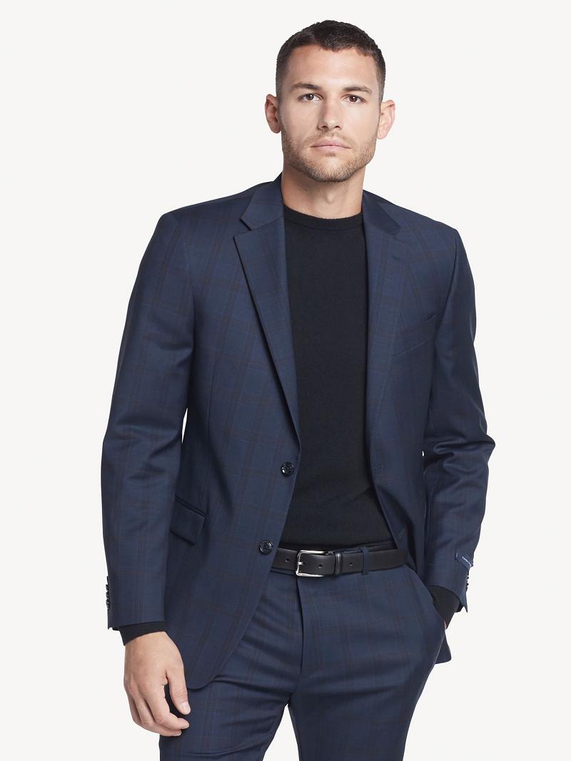 Blazer Tommy Hilfiger Regular fit plaid wool Homme Bleu | FR_M31488