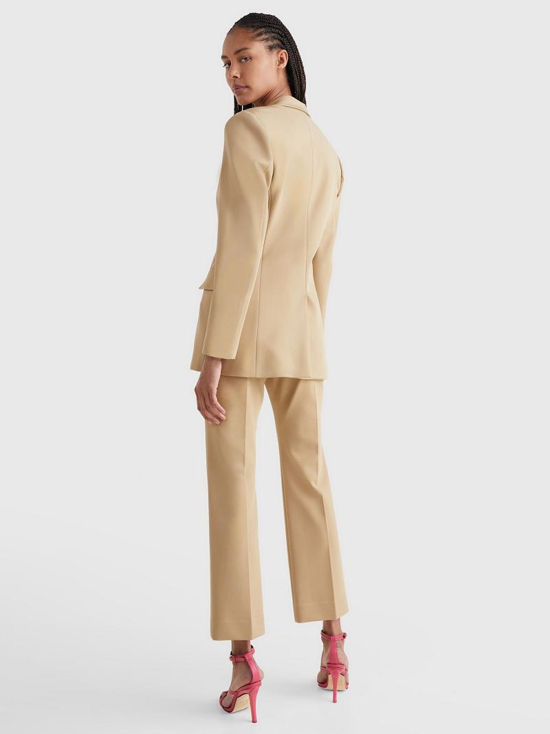 Blazer Tommy Hilfiger Scuba Tailored Femme Beige | FR_W21006