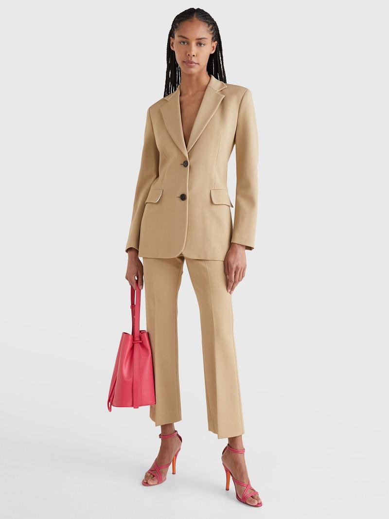 Blazer Tommy Hilfiger Scuba Tailored Femme Beige | FR_W21006