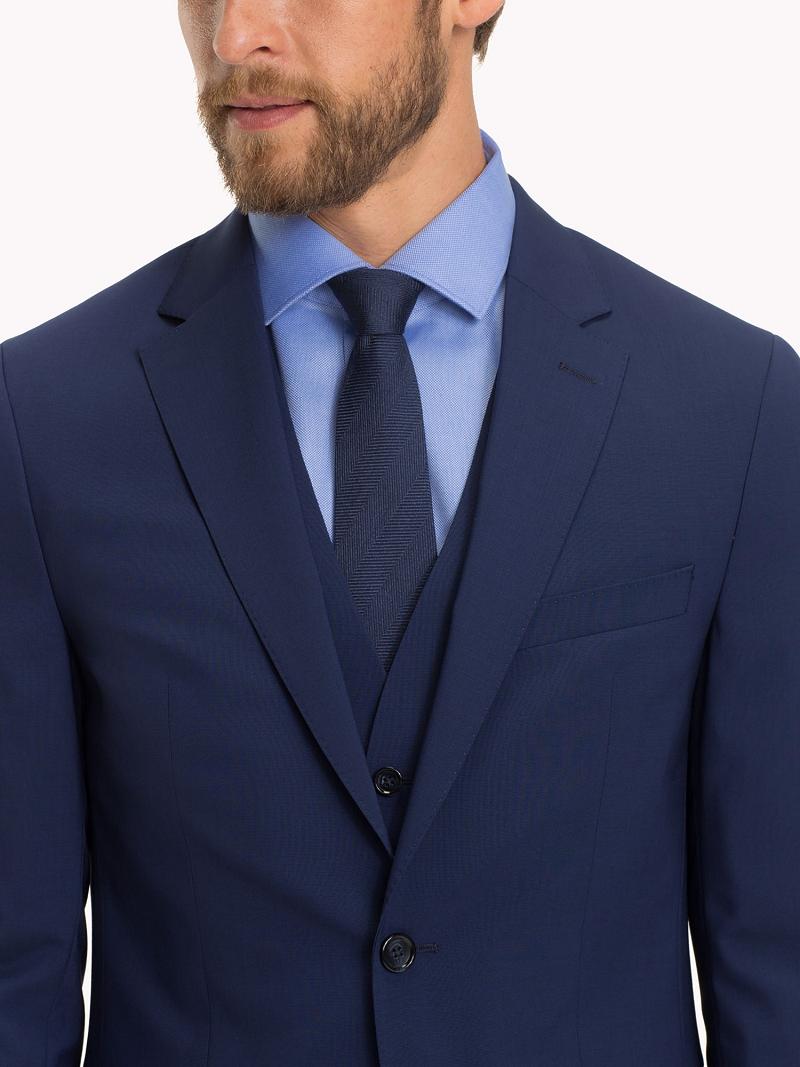 Blazer Tommy Hilfiger Slim fit virgin wool Homme Bleu | FR_M31485