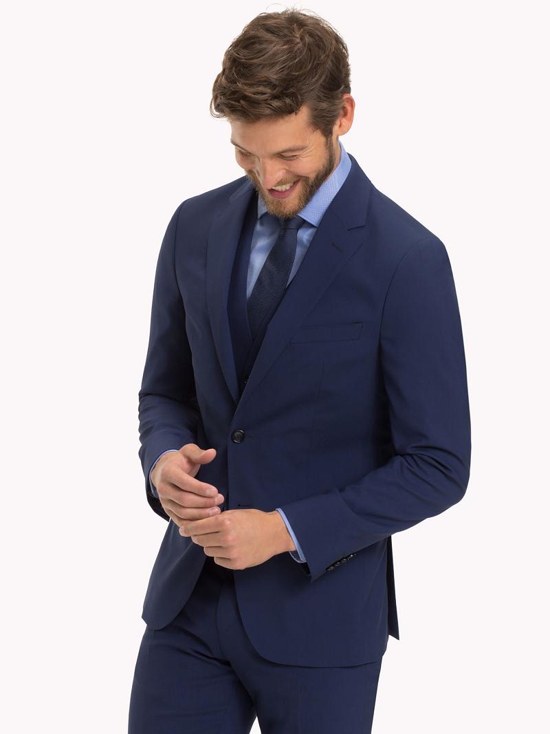 Blazer Tommy Hilfiger Slim fit virgin wool Homme Bleu | FR_M31485