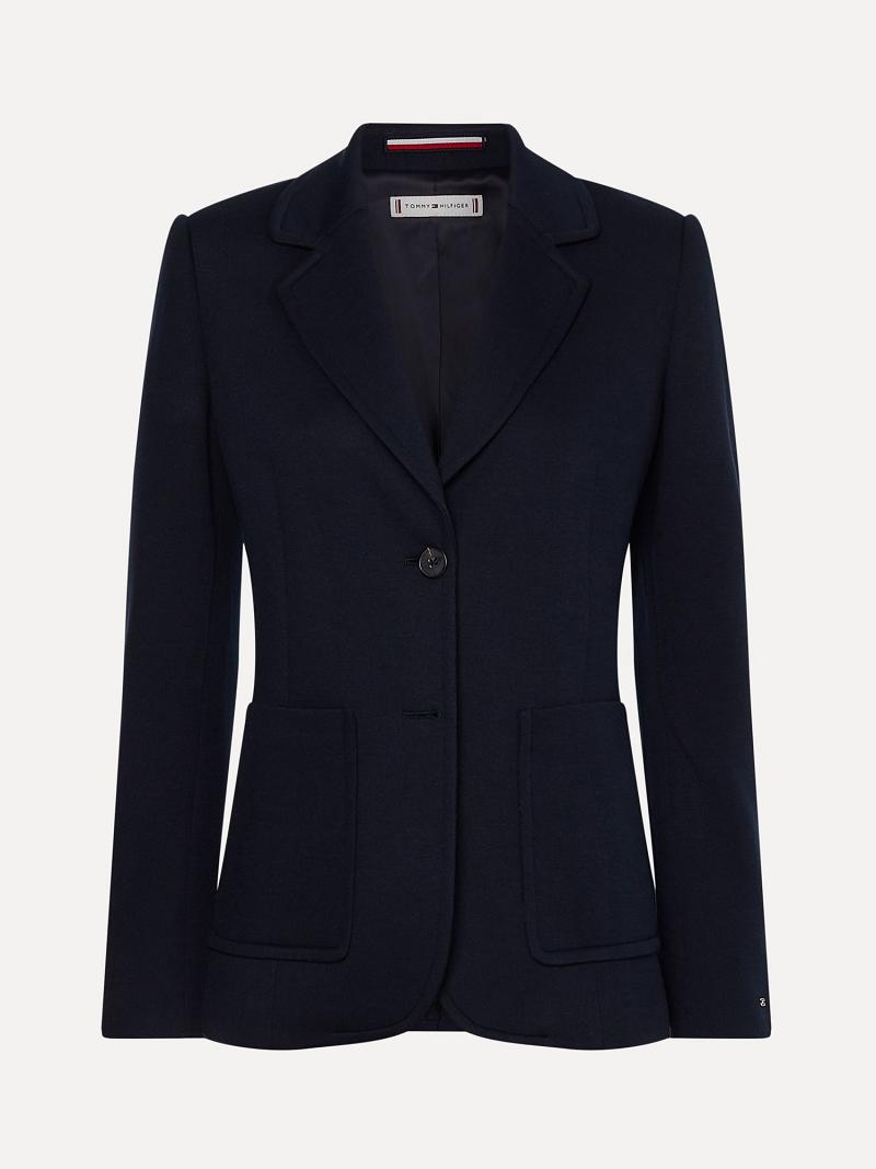 Blazer Tommy Hilfiger Solid Femme Noir | FR_W21007