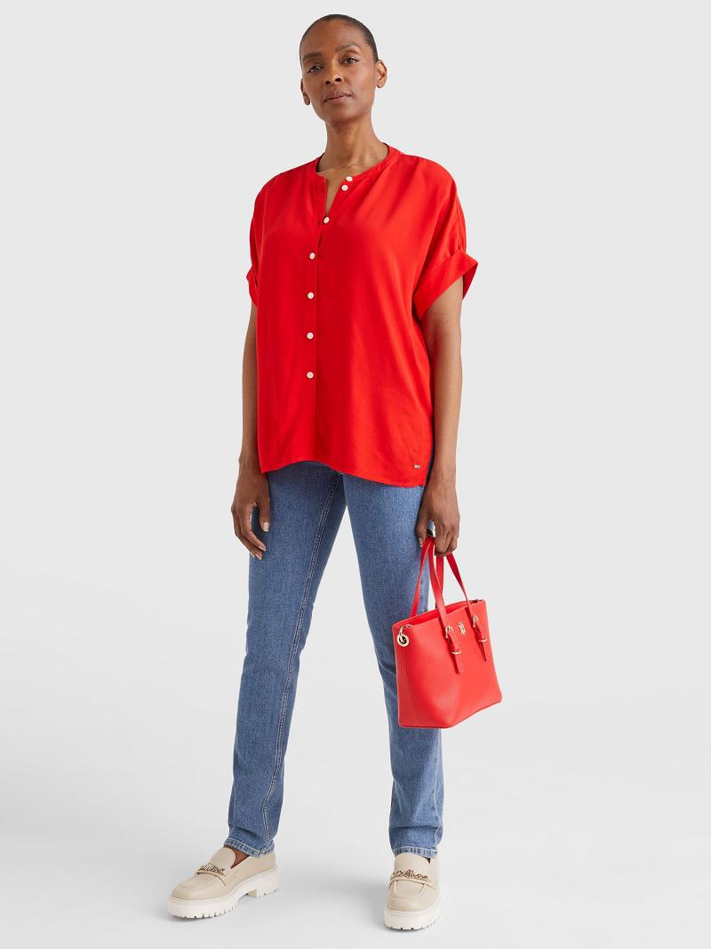 Blouses Tommy Hilfiger Crepe Viscose Femme Orange | FR_W21010