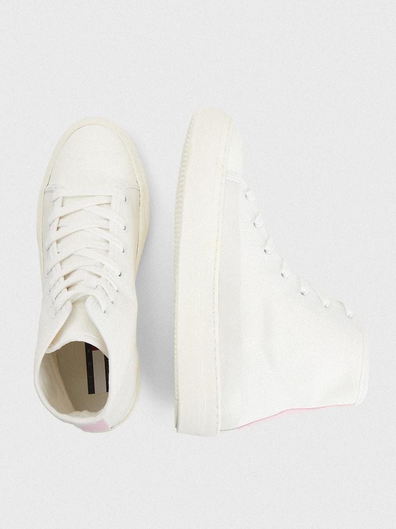 Bottes Tommy Hilfiger Crest High-Top Femme Blanche | FR_W21585