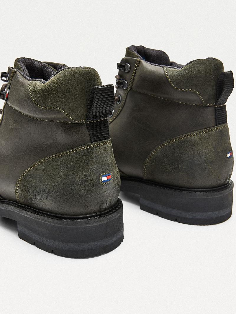 Bottes Tommy Hilfiger Cuir mix Homme Vert | FR_M31686