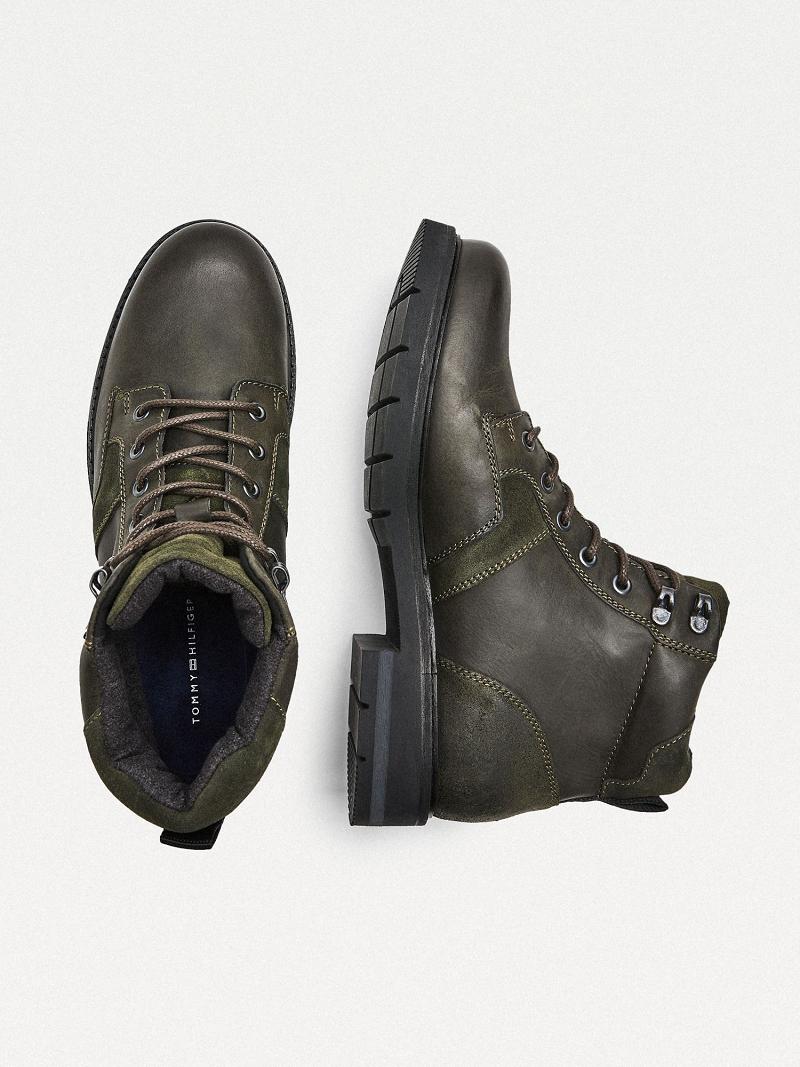 Bottes Tommy Hilfiger Cuir mix Homme Vert | FR_M31686