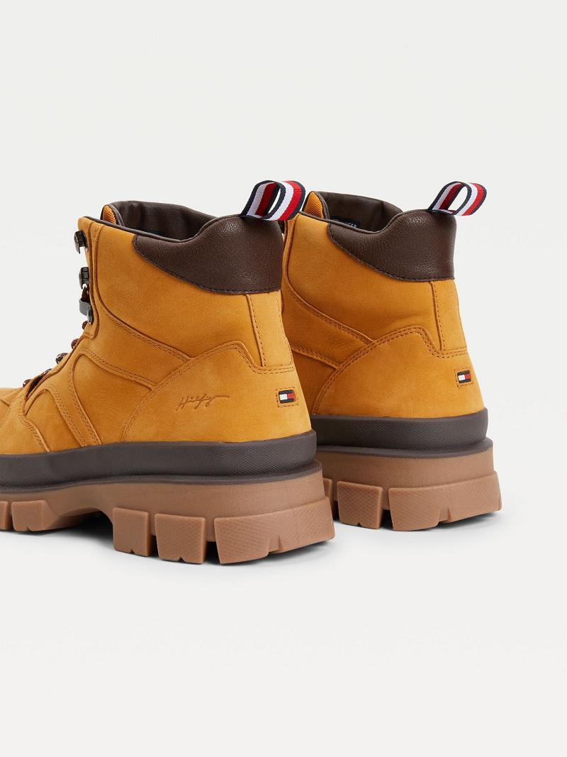 Bottes Tommy Hilfiger Hybride leather Homme Marron | FR_M31684