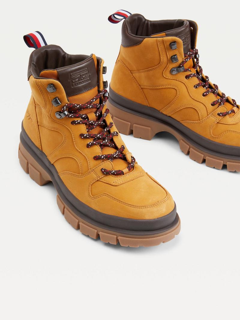 Bottes Tommy Hilfiger Hybride leather Homme Marron | FR_M31684