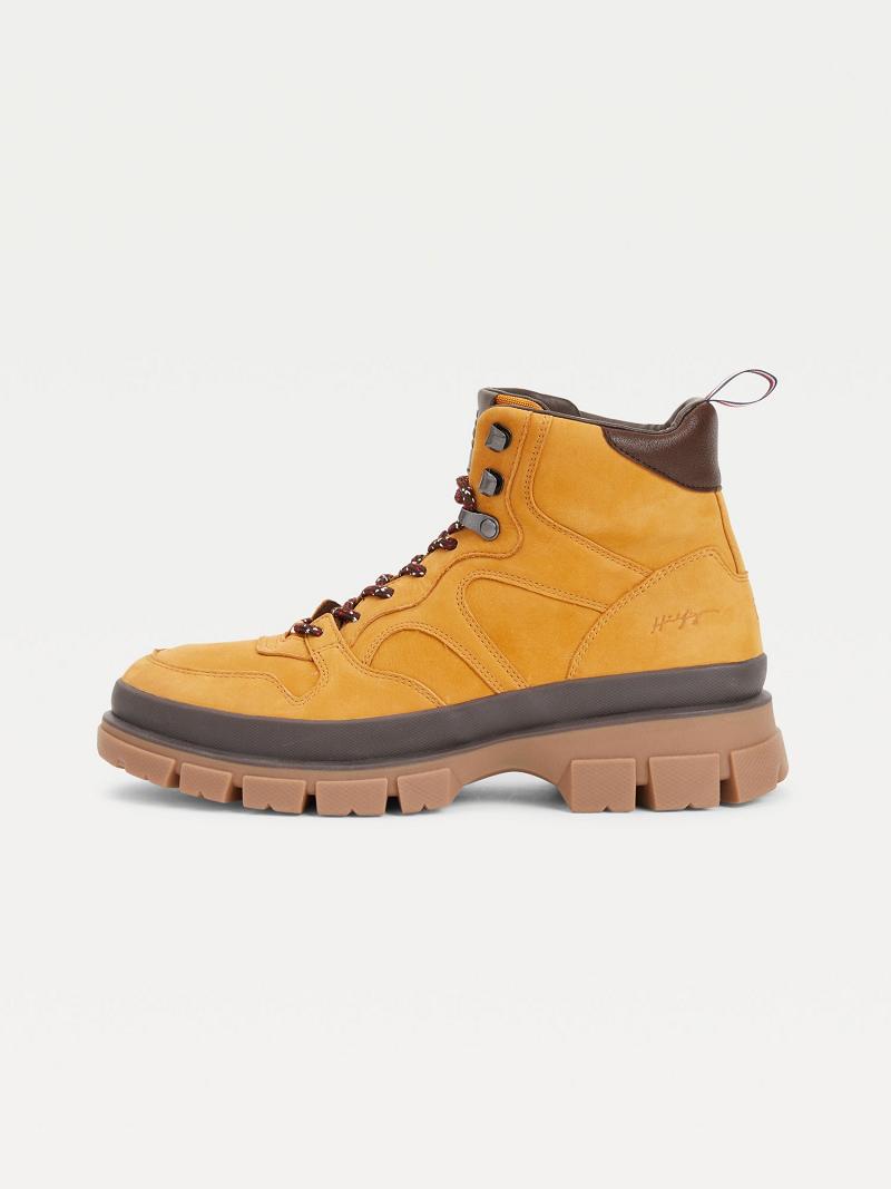 Bottes Tommy Hilfiger Hybride leather Homme Marron | FR_M31684