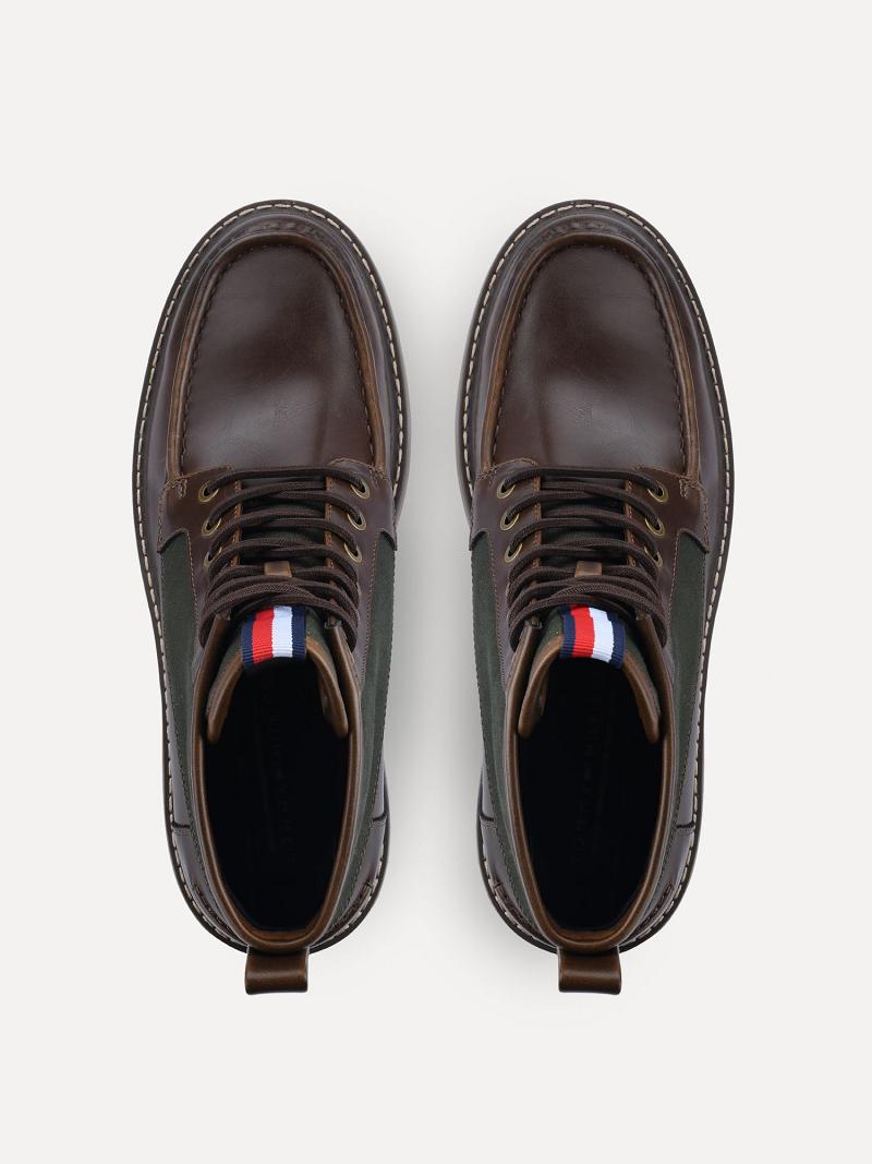 Bottes Tommy Hilfiger Mixed material ankle Homme Marron | FR_M31688