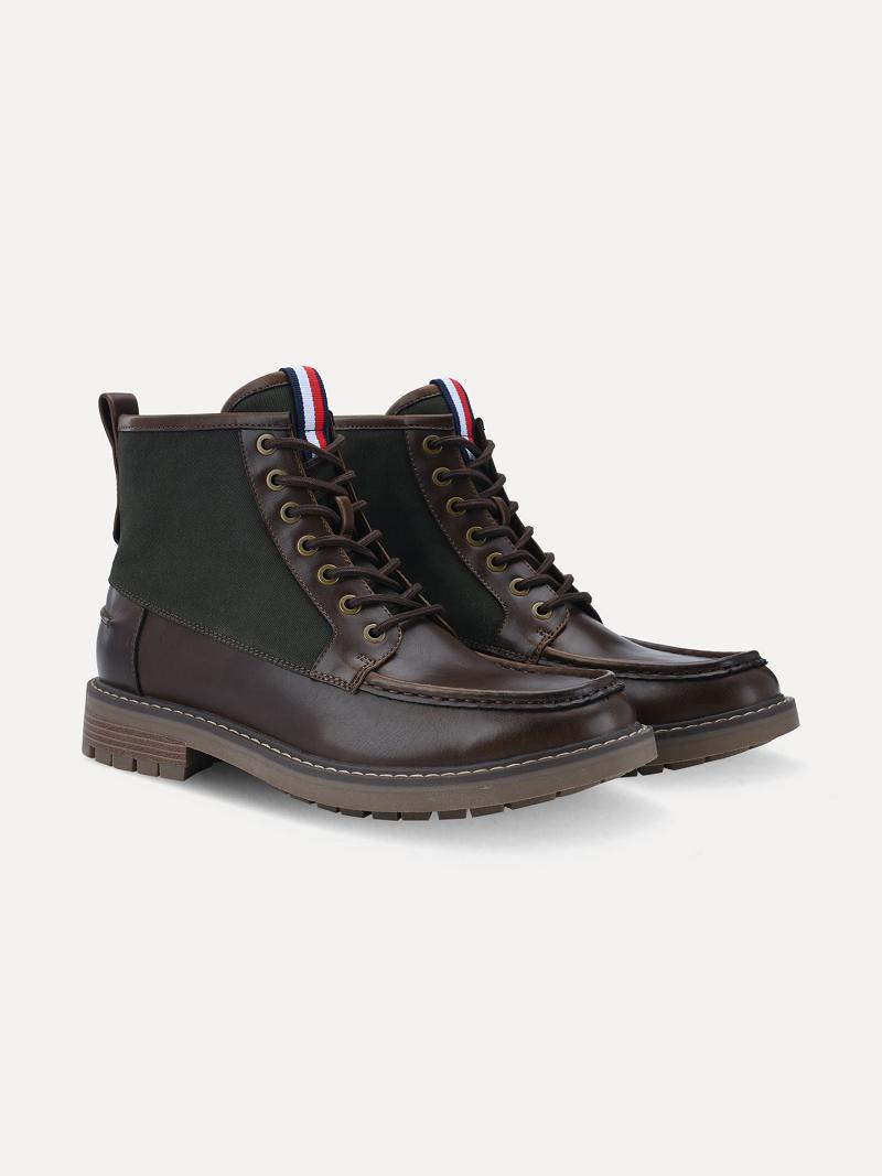 Bottes Tommy Hilfiger Mixed material ankle Homme Marron | FR_M31688