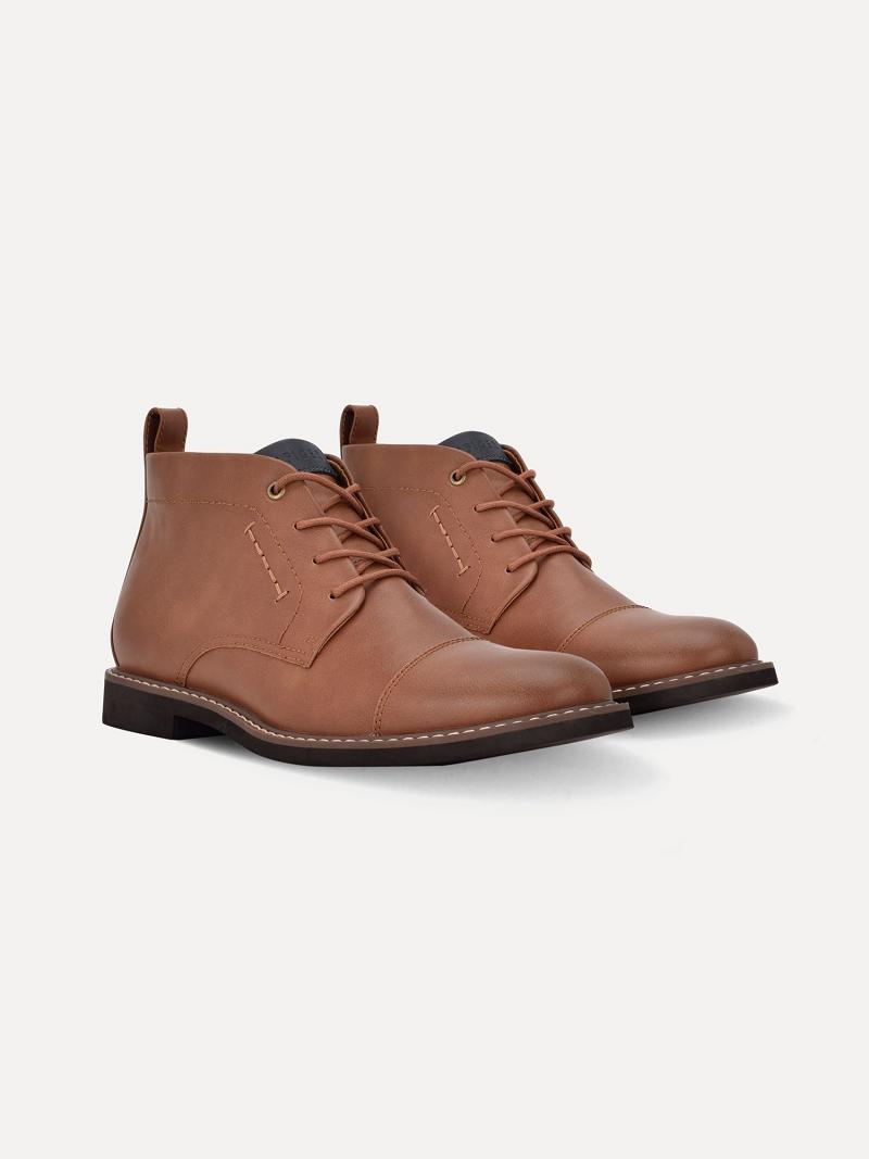 Bottes Tommy Hilfiger Solid plain-toe Homme Marron | FR_M31690