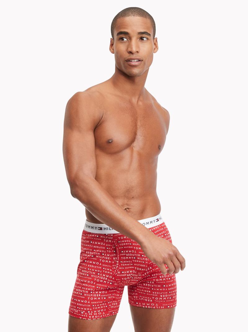 Boxer Briefs Tommy Hilfiger Classiche cotton boxer brief 3pk Homme Rouge | FR_M31570