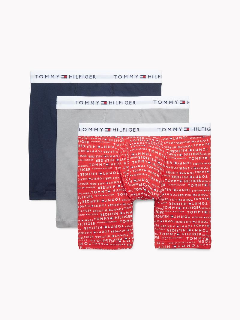 Boxer Briefs Tommy Hilfiger Classiche cotton boxer brief 3pk Homme Rouge | FR_M31570