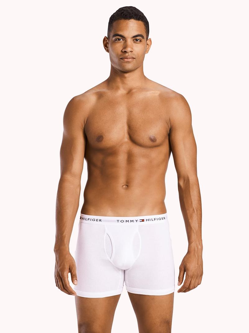 Boxer Briefs Tommy Hilfiger Classiche cotton boxer brief 3pk Homme Blanche | FR_M31576