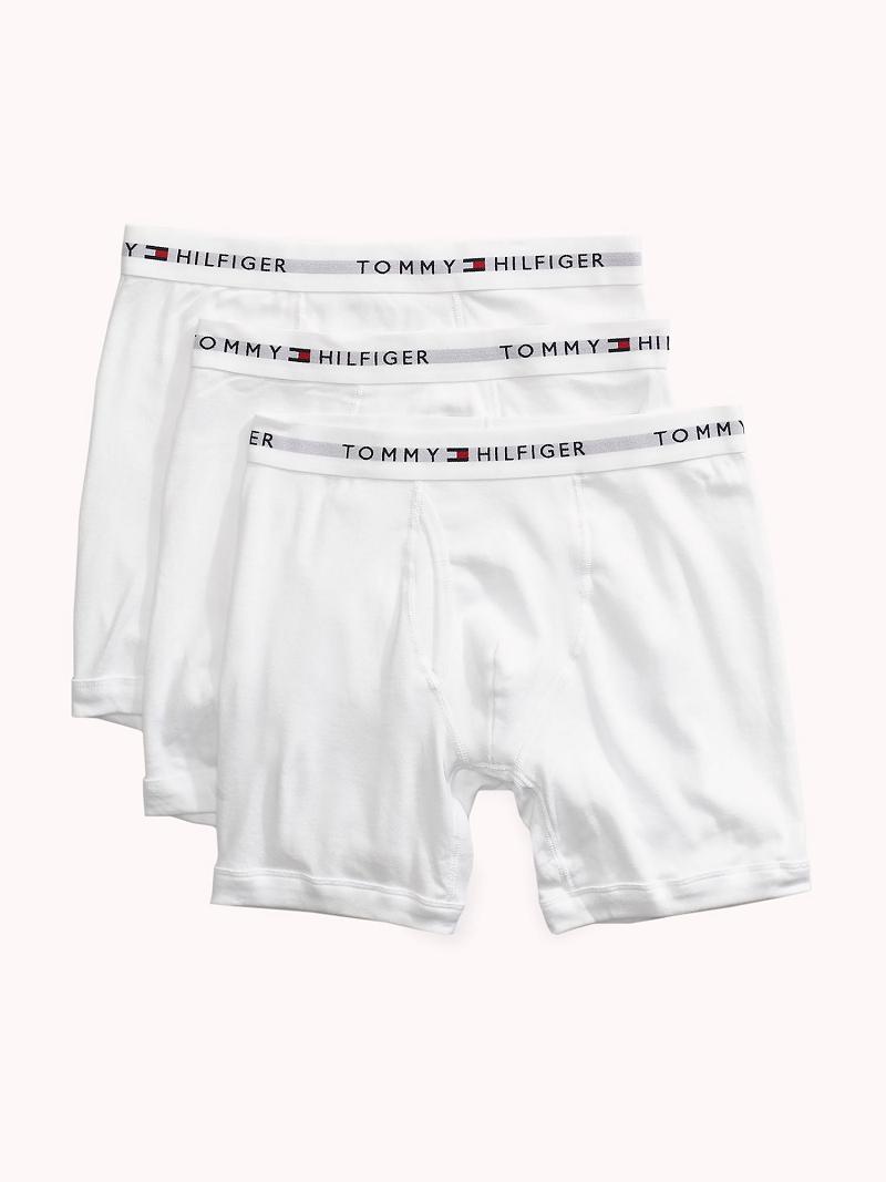 Boxer Briefs Tommy Hilfiger Classiche cotton boxer brief 3pk Homme Blanche | FR_M31576