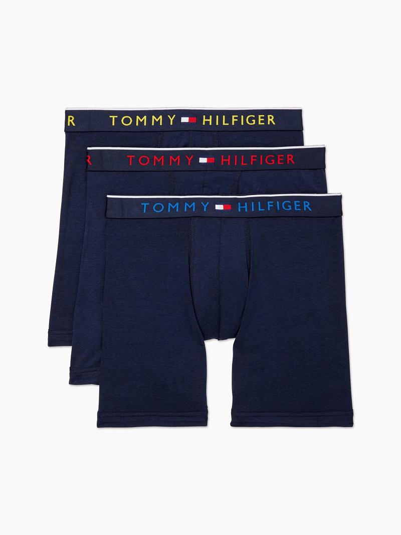 Boxer Briefs Tommy Hilfiger Essential luxe stretch boxer brief 3pk Homme Bleu Marine | FR_M31597