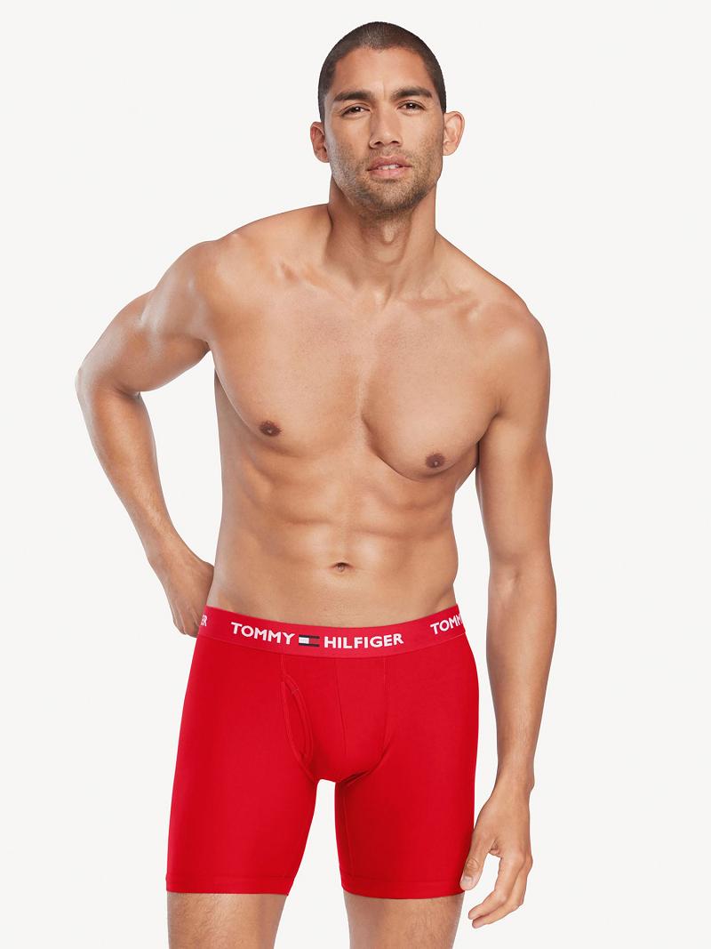 Boxer Briefs Tommy Hilfiger Everyday microfiber boxer brief 3pk Homme Rouge | FR_M31600