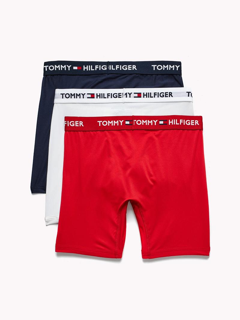 Boxer Briefs Tommy Hilfiger Everyday microfiber boxer brief 3pk Homme Rouge | FR_M31600