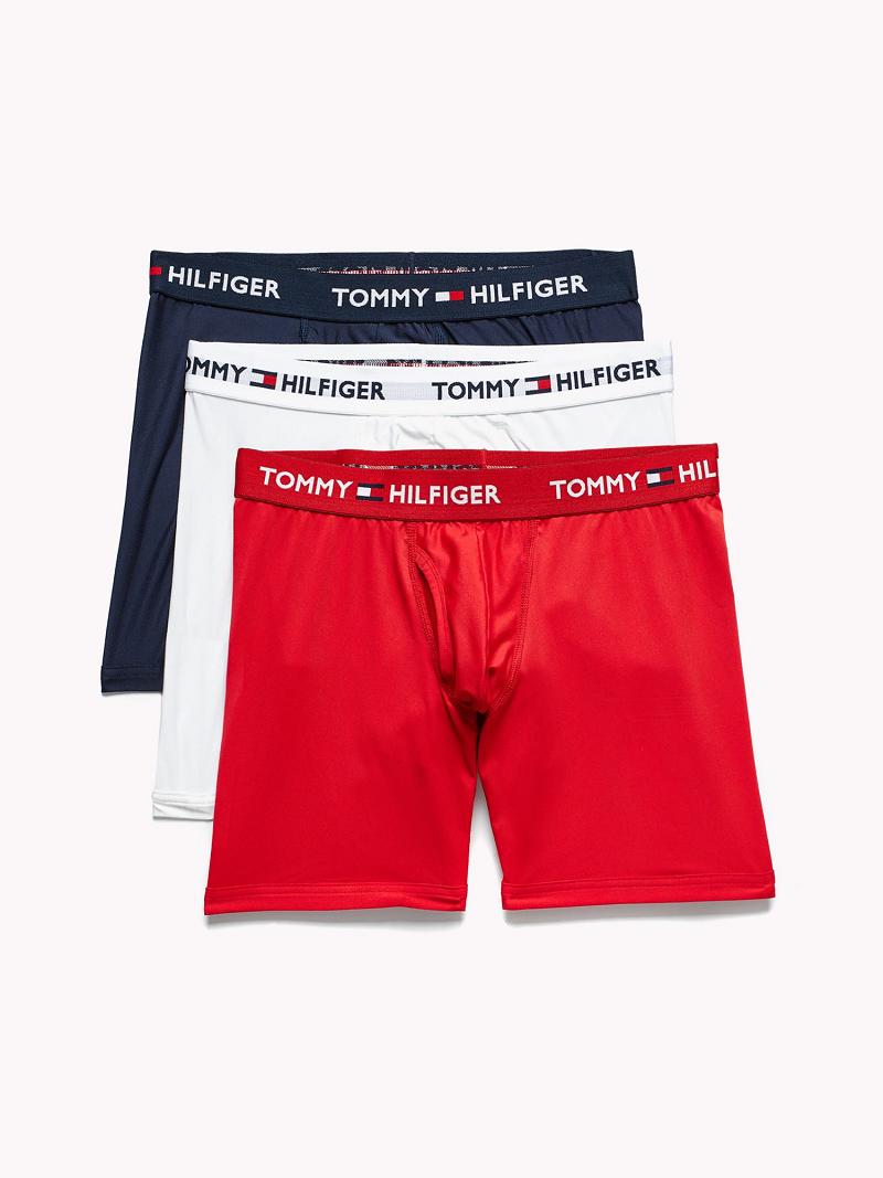 Boxer Briefs Tommy Hilfiger Everyday microfiber boxer brief 3pk Homme Rouge | FR_M31600