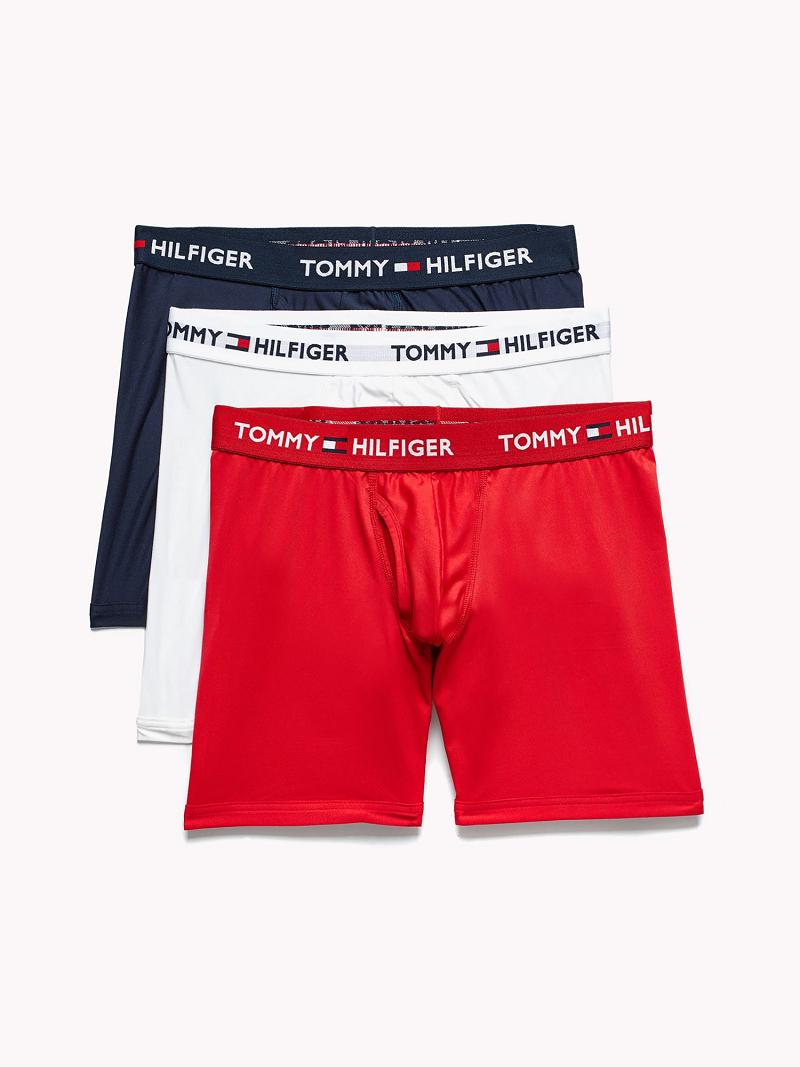 Boxer Briefs Tommy Hilfiger Everyday microfiber boxer brief 3pk Homme Rouge | FR_M31601