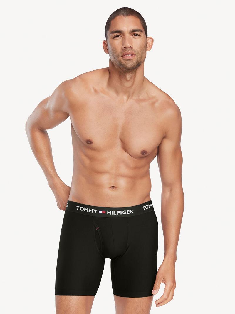 Boxer Briefs Tommy Hilfiger Everyday microfiber boxer brief 3pk Homme Noir | FR_M31603