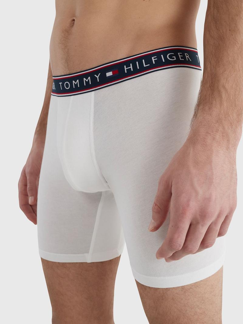 Boxer Briefs Tommy Hilfiger Stretch cotton boxer brief 3pk Homme Blanche | FR_M31605