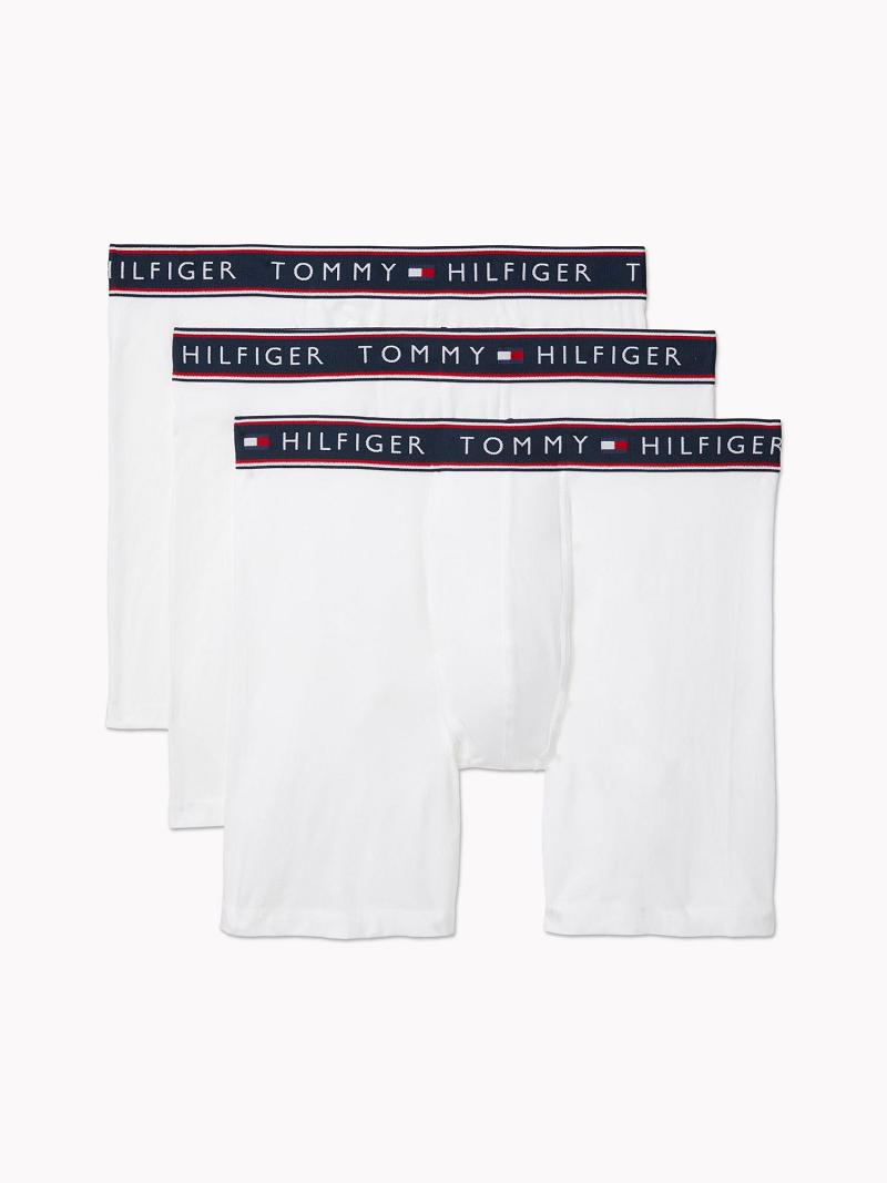 Boxer Briefs Tommy Hilfiger Stretch cotton boxer brief 3pk Homme Blanche | FR_M31605