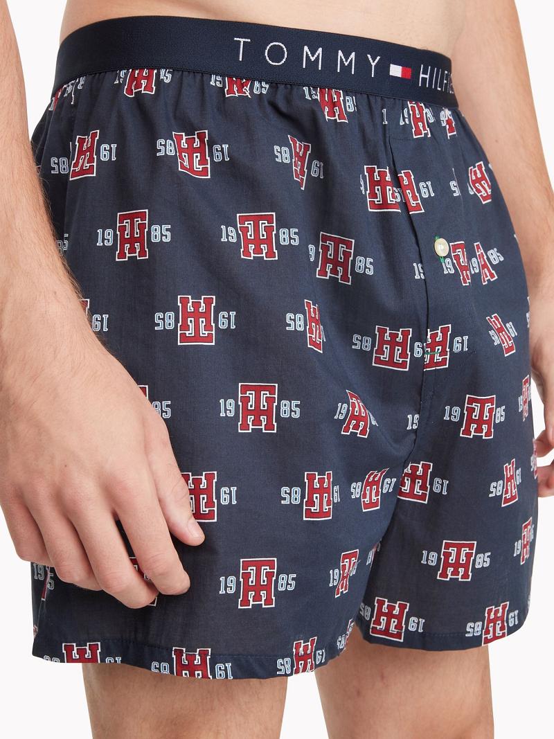 Boxers Tommy Hilfiger Crest print woven boxer Homme Bleu Marine | FR_M31561