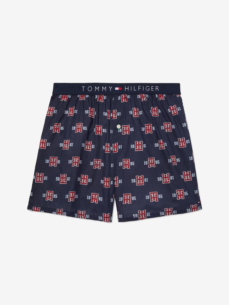 Boxers Tommy Hilfiger Crest print woven boxer Homme Bleu Marine | FR_M31561